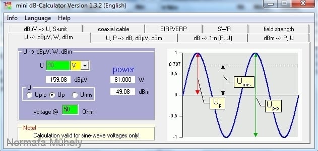 DC Power minidbCalculator