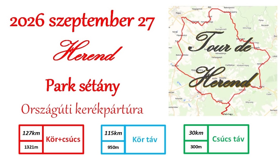 Herend országúti kerékpártúra 2026.